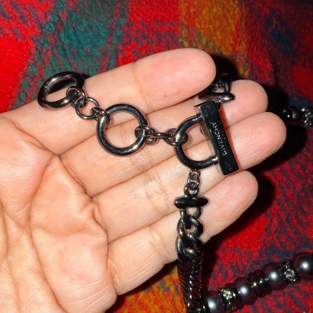 Givenchy Silver Gun Metal Beaded Necklace - Picture 4 of 4